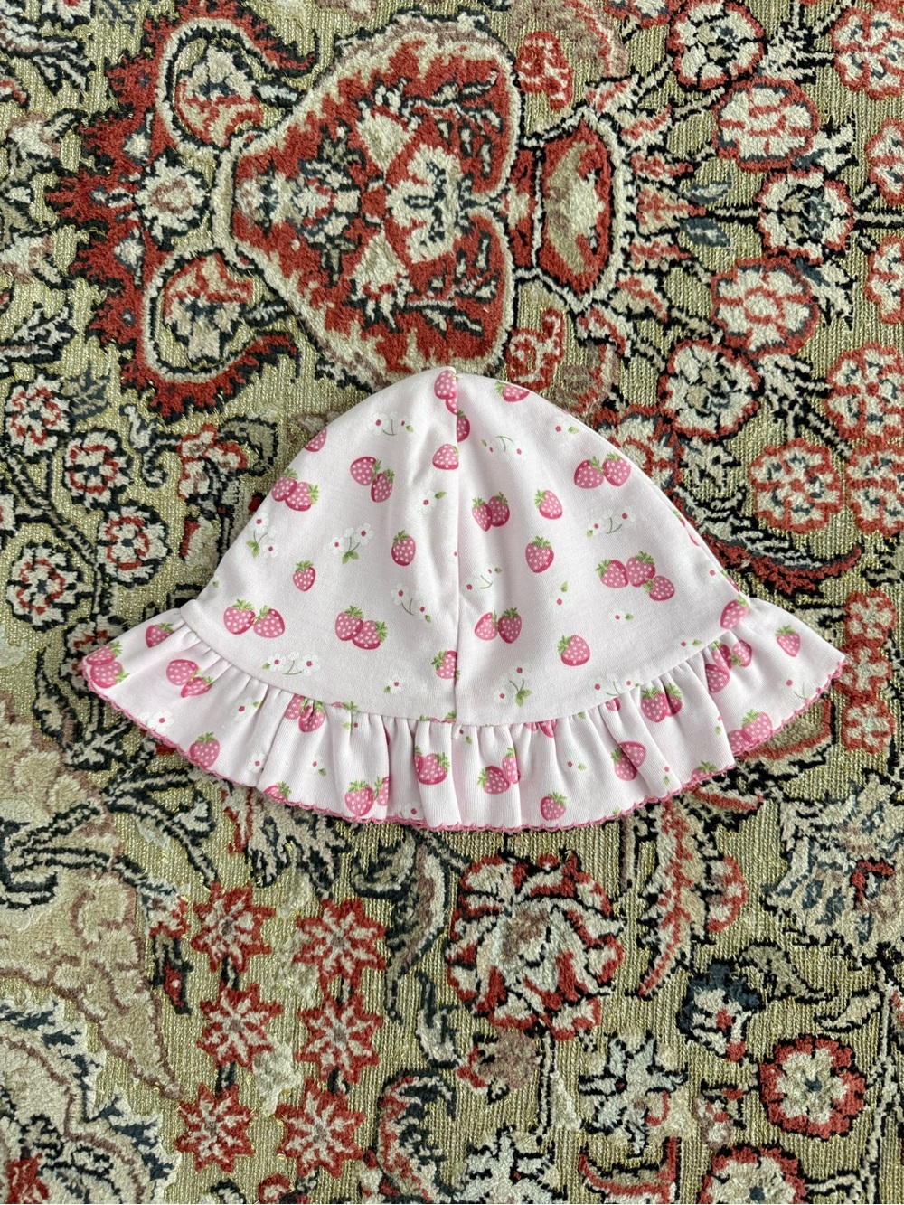 Kissy Kissy Pink Strawberry Ruffle Sun Hat